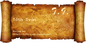 Tóth Iván névjegykártya