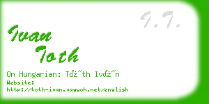ivan toth business card
